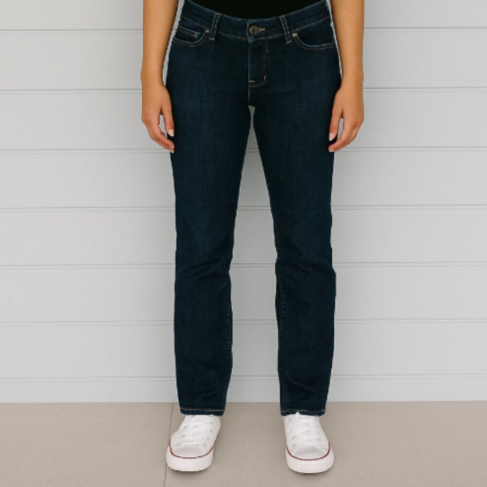 GAP Low Rise Straight Leg Dark Wash Jeans Size 14 Classic Business Casual